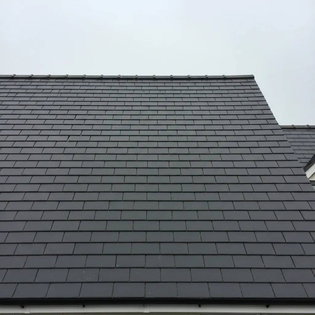 New slate roof fitted on a British house